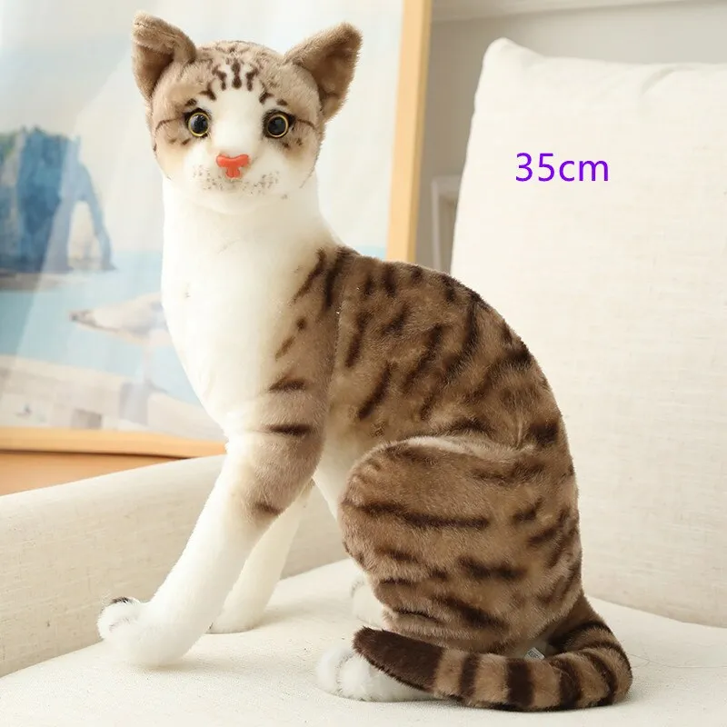 Stuffed Realistic Siamese Cats Plush Toy Cute Cat Doll Pet Toys For Kids