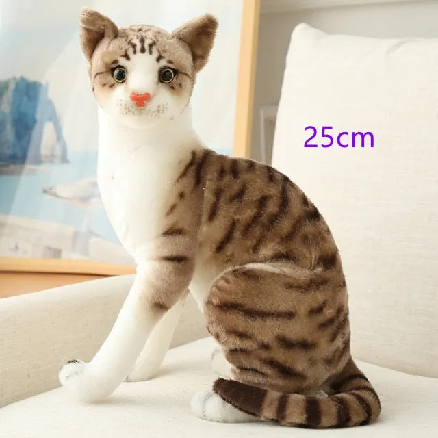 Stuffed Realistic Siamese Cats Plush Toy Cute Cat Doll Pet Toys For Kids