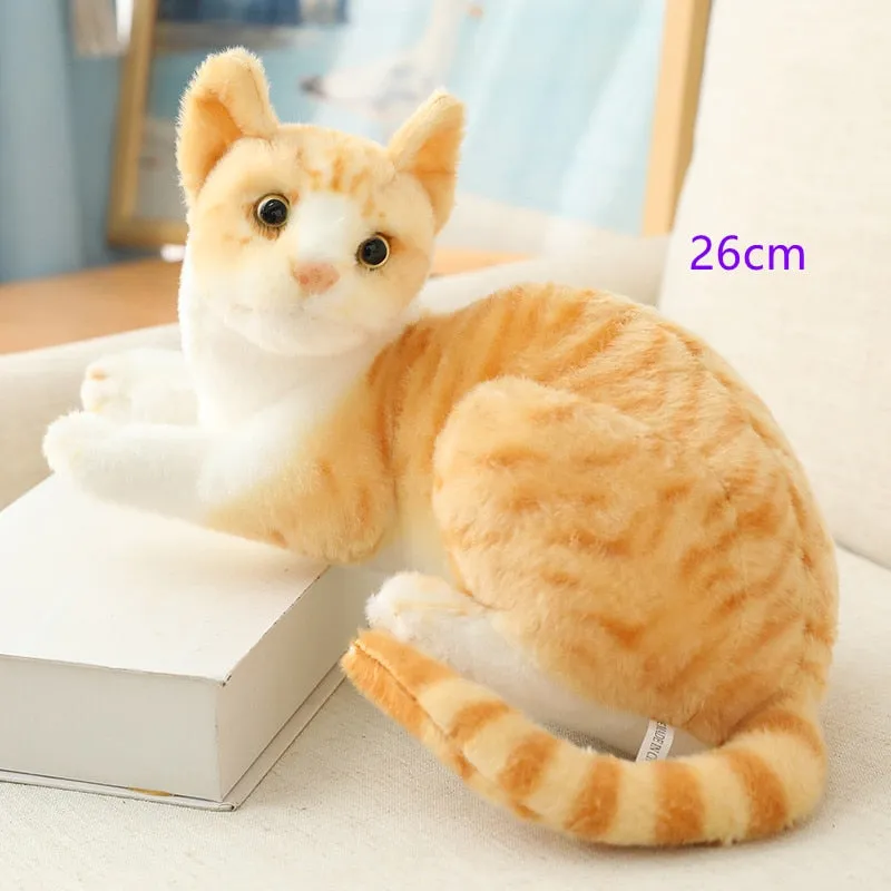 Stuffed Realistic Siamese Cats Plush Toy Cute Cat Doll Pet Toys For Kids