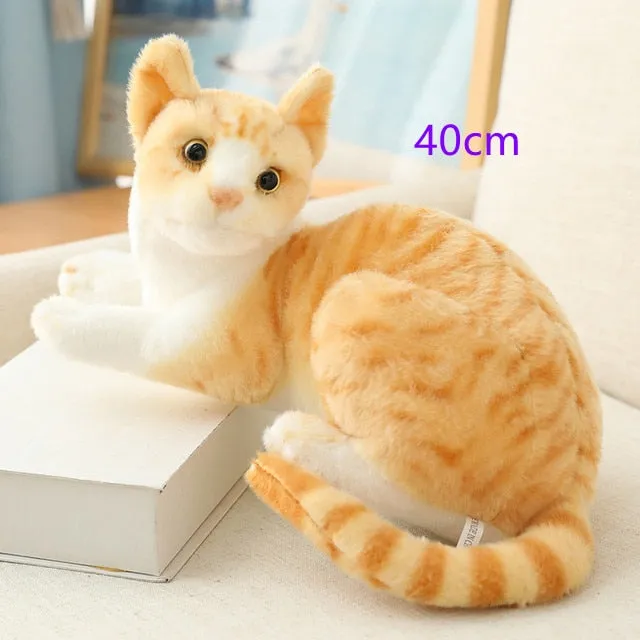 Stuffed Realistic Siamese Cats Plush Toy Cute Cat Doll Pet Toys For Kids