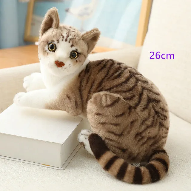 Stuffed Realistic Siamese Cats Plush Toy Cute Cat Doll Pet Toys For Kids
