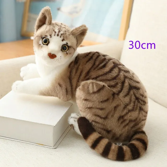 Stuffed Realistic Siamese Cats Plush Toy Cute Cat Doll Pet Toys For Kids