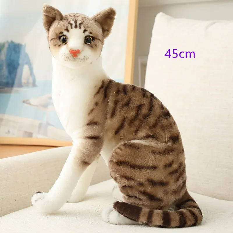 Stuffed Realistic Siamese Cats Plush Toy Cute Cat Doll Pet Toys For Kids