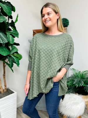 Subtle Checker Long Sleeve Top by Sew In Love
