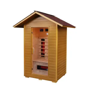SunRay Burlington 2 Person Outdoor Infrared Sauna w/Shingled Roof HL200D3