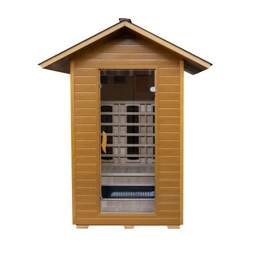 SunRay Burlington 2 Person Outdoor Infrared Sauna w/Shingled Roof HL200D3