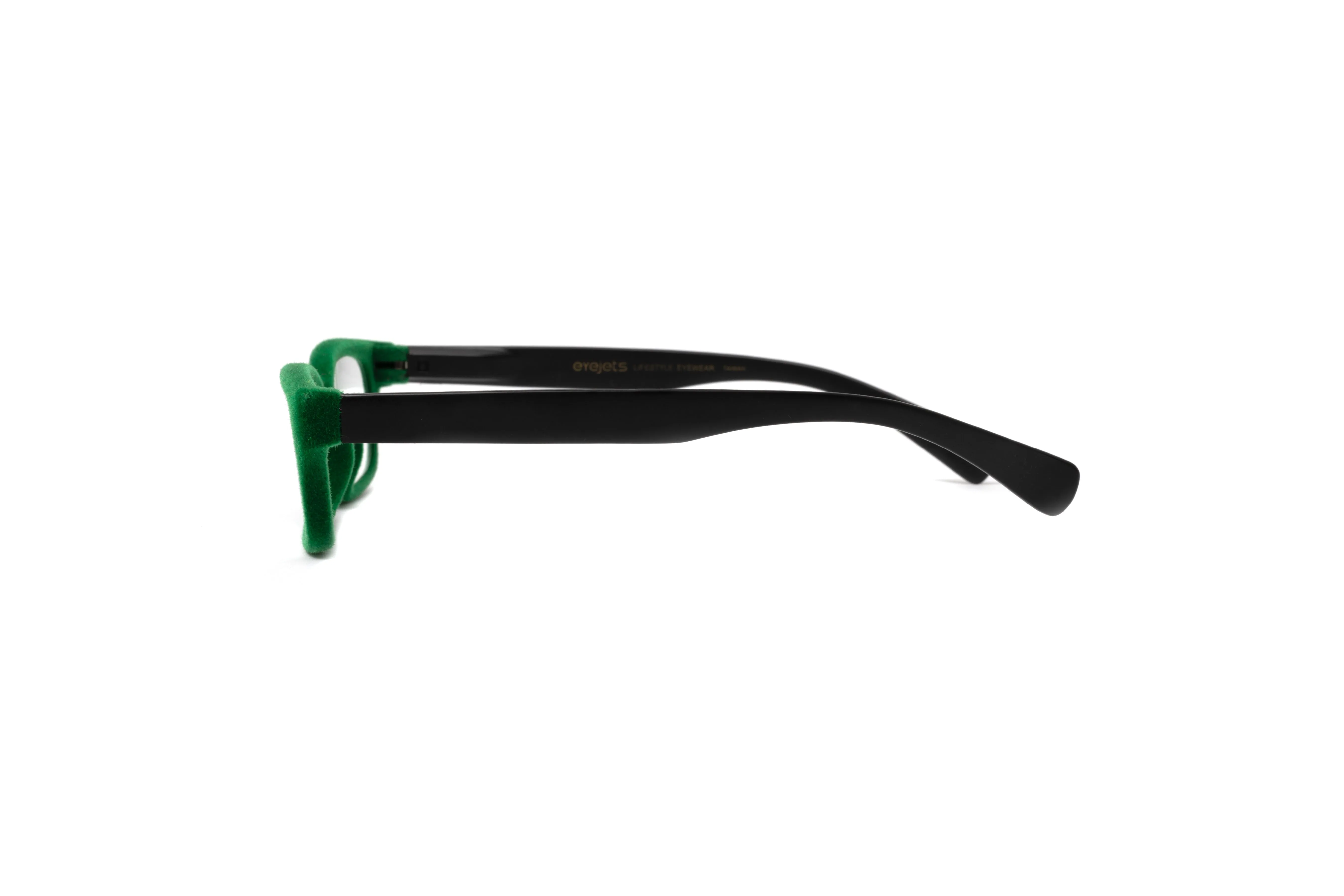 Sydney Green Velvet Reading Glasses, Matte Black Temples