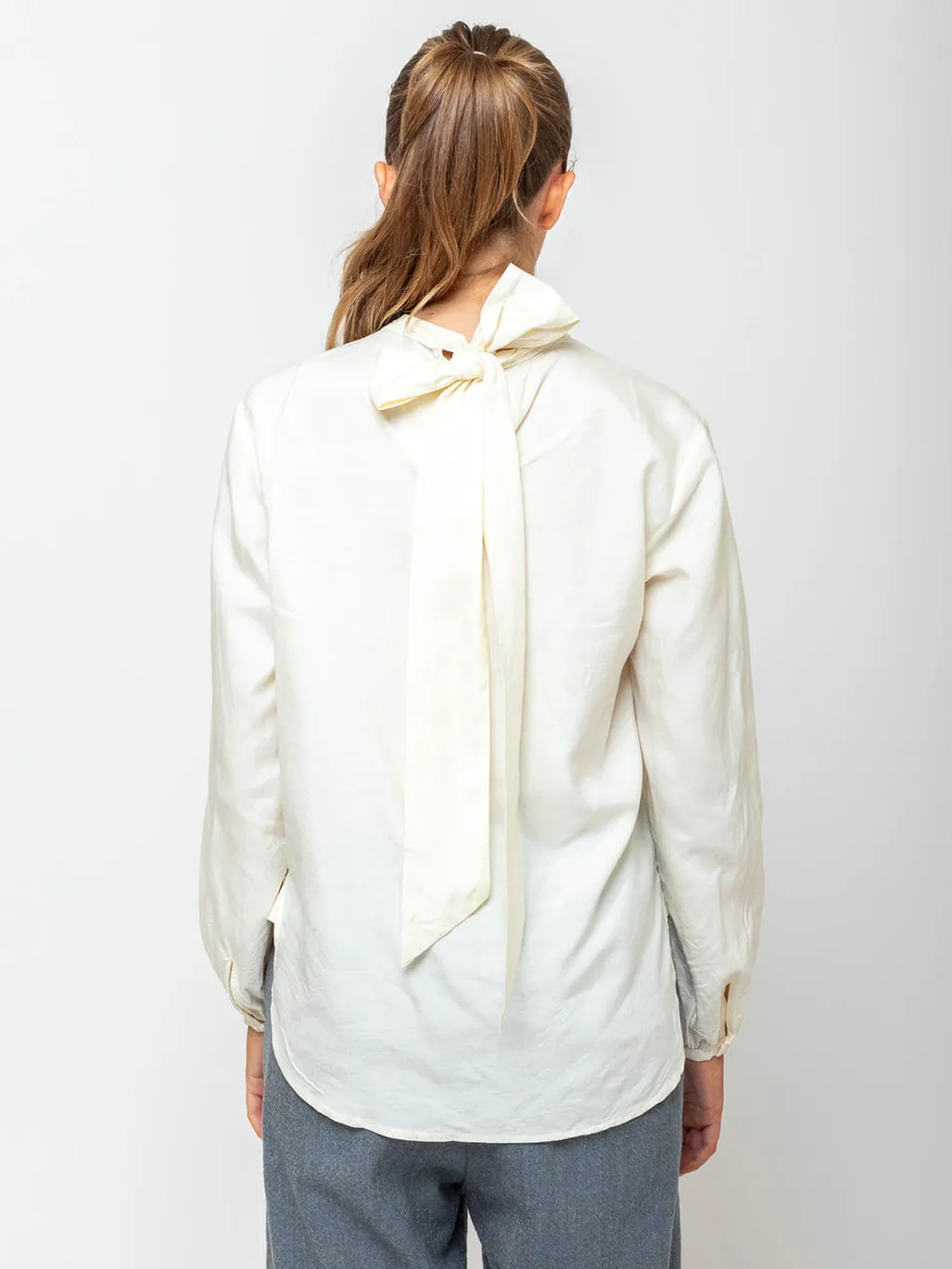 Tattered Yoke Blouse - White