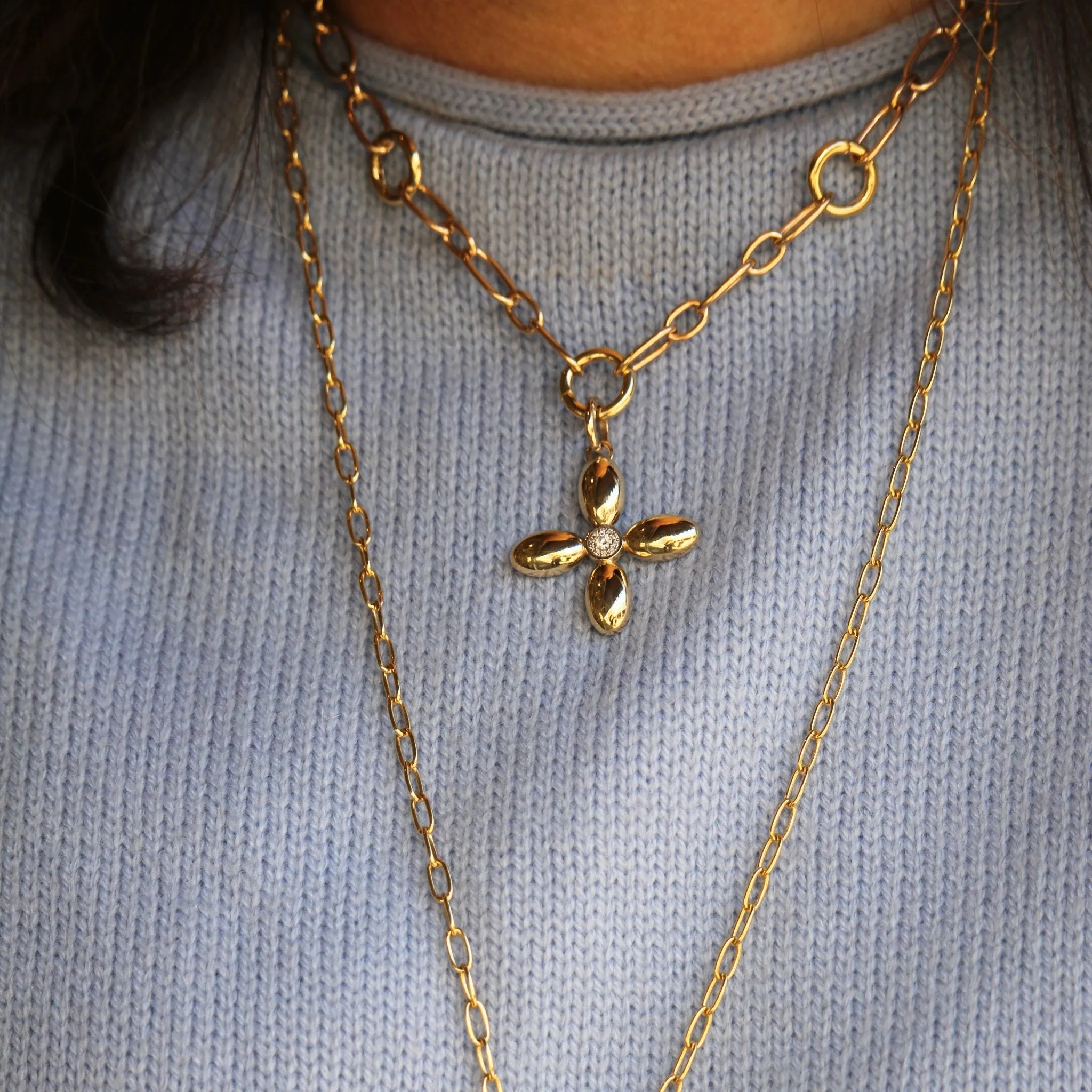 The Mary Pavé Diamond Cross Pendant