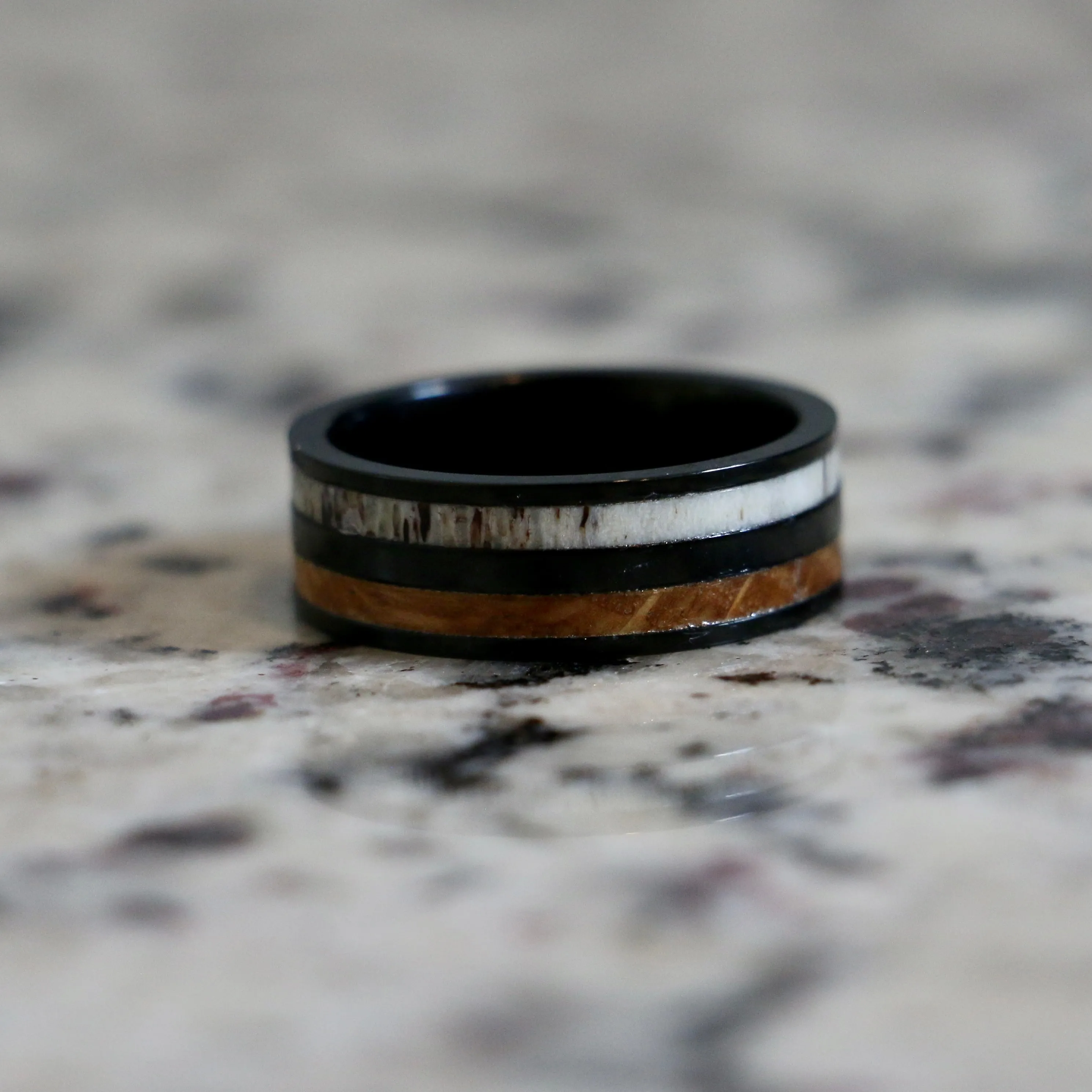 The Whiskey Cowboy | Men's Titanium Black Ring
