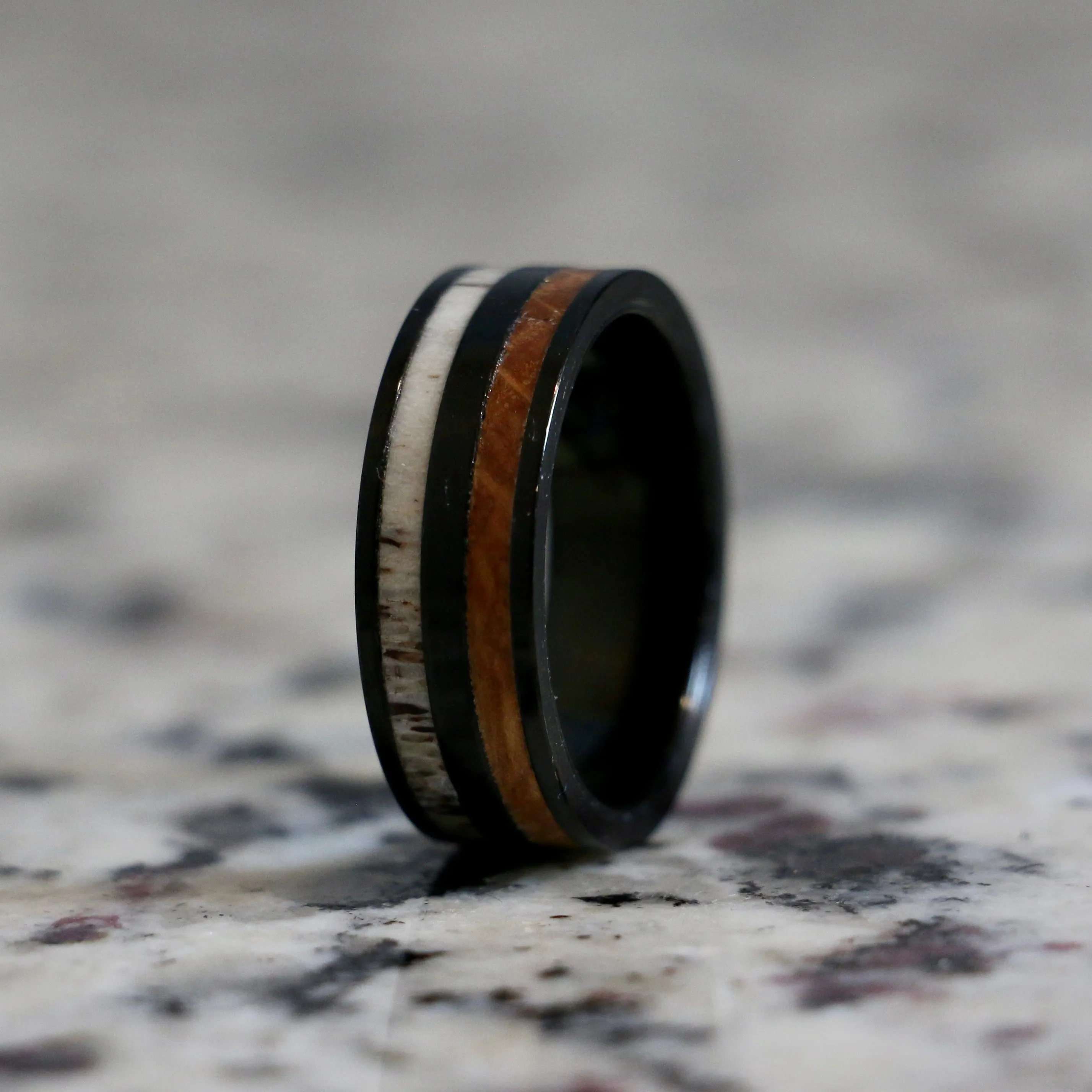 The Whiskey Cowboy | Men's Titanium Black Ring