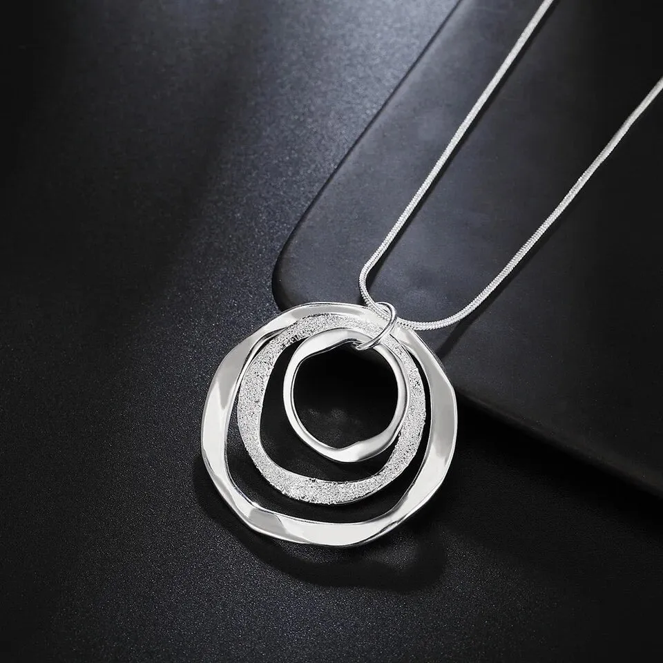 Three Circle Frosted Necklace