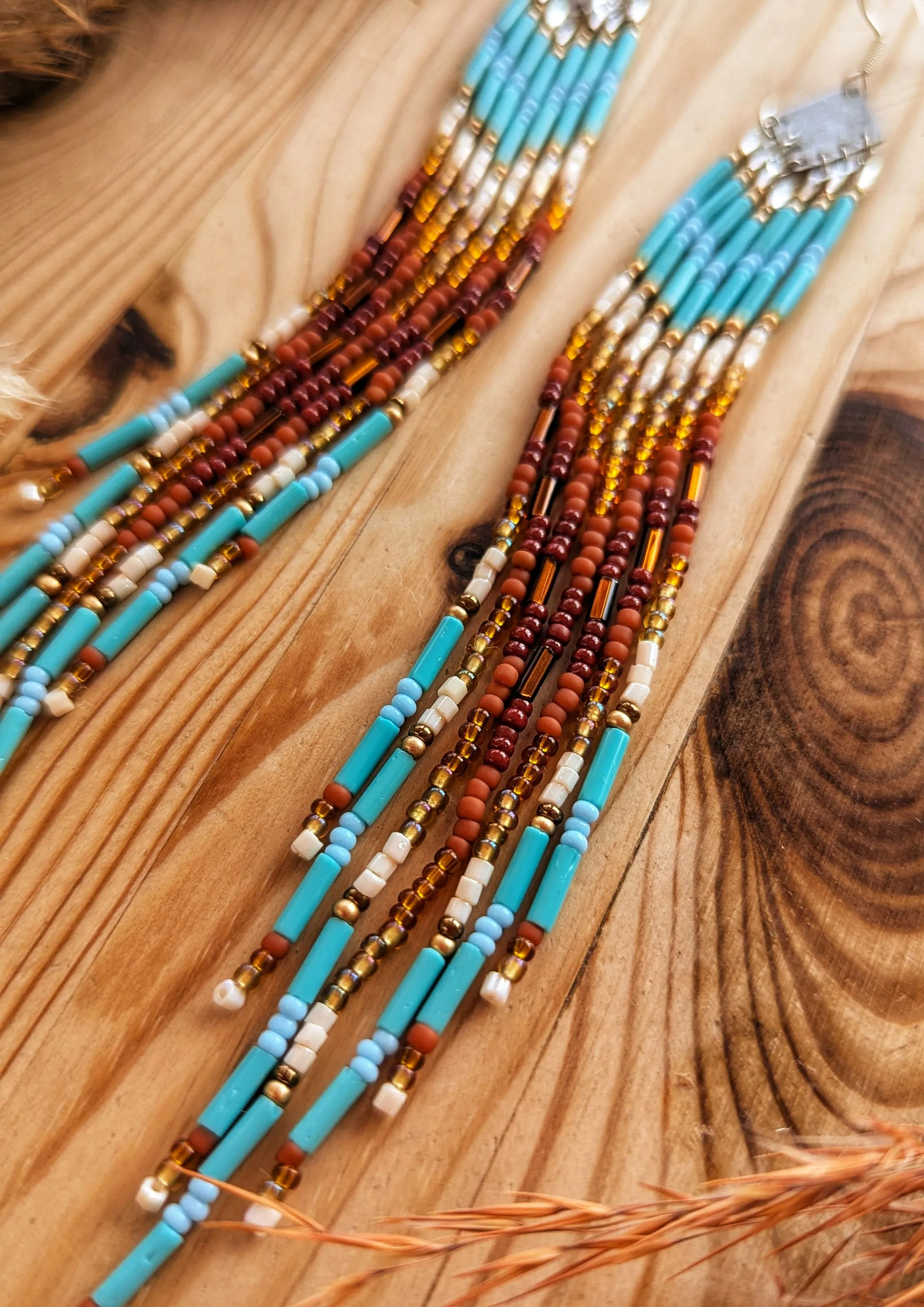 Thunder Hawk Beaded Threader Earrings