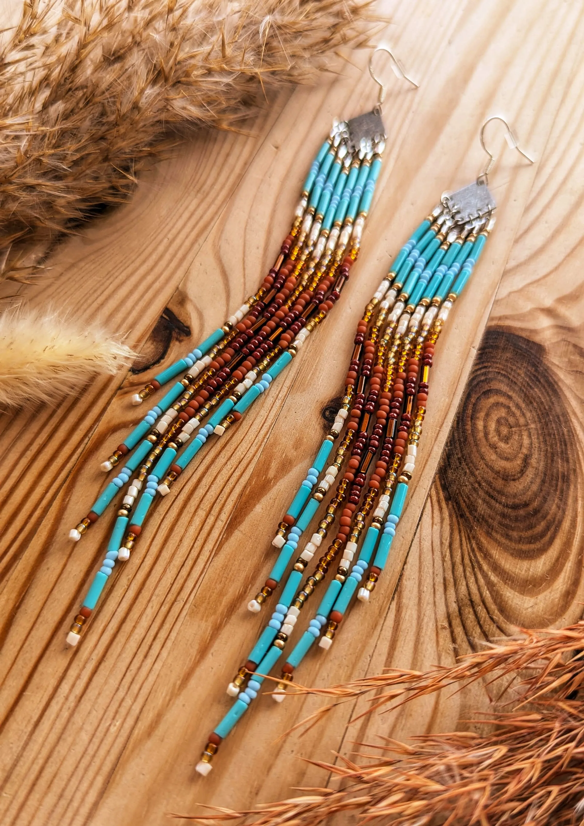 Thunder Hawk Beaded Threader Earrings