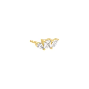 Tiny Multi Shape Bar Stud Earring