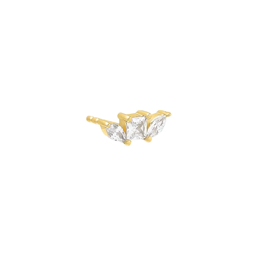 Tiny Multi Shape Bar Stud Earring