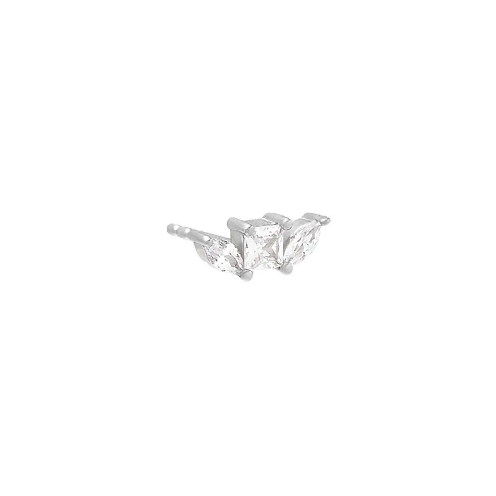 Tiny Multi Shape Bar Stud Earring