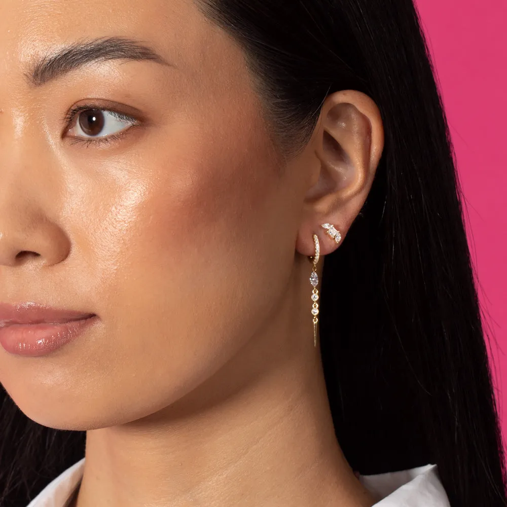 Tiny Multi Shape Bar Stud Earring