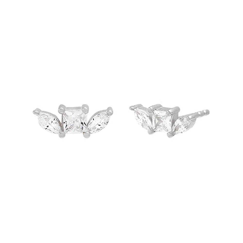 Tiny Multi Shape Bar Stud Earring