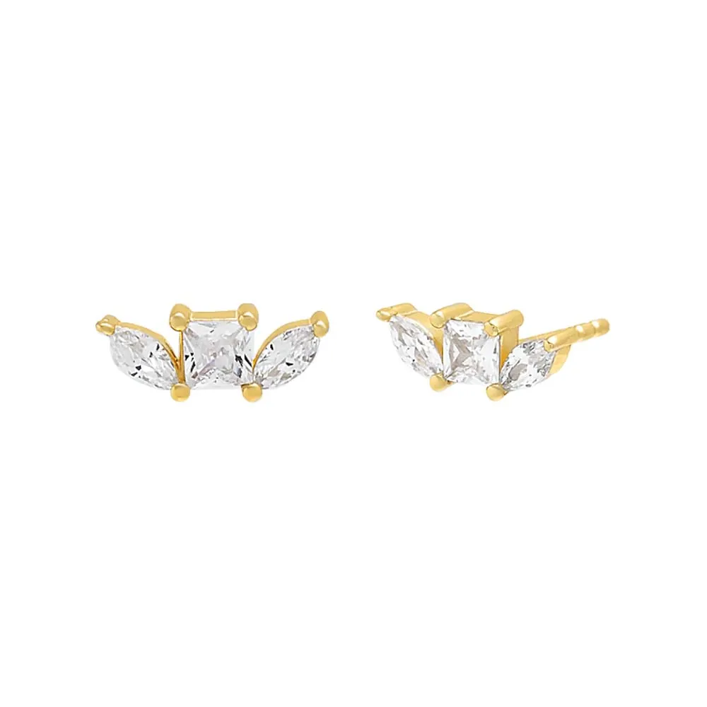 Tiny Multi Shape Bar Stud Earring