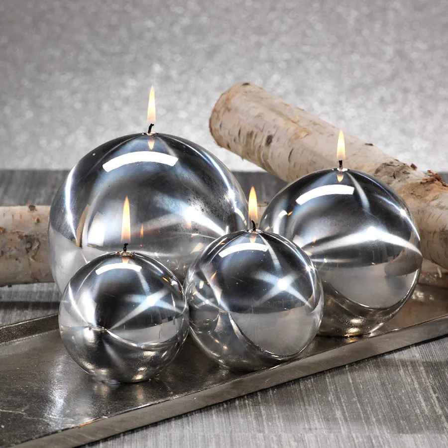 Titanium Ball Candle (6 in)- Silver