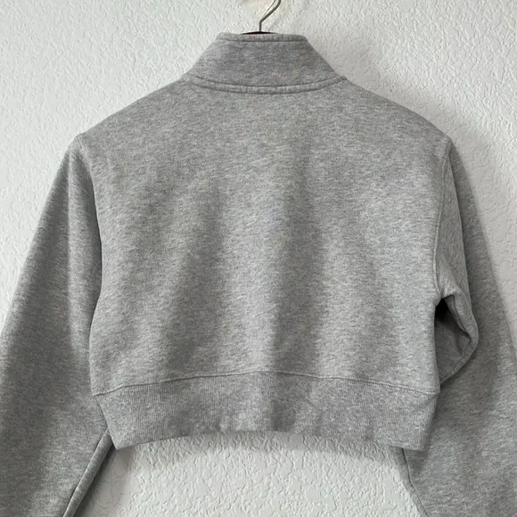 Tna Aritzia Cozy Fleece 1/4 Zip Crop Sweatshirt