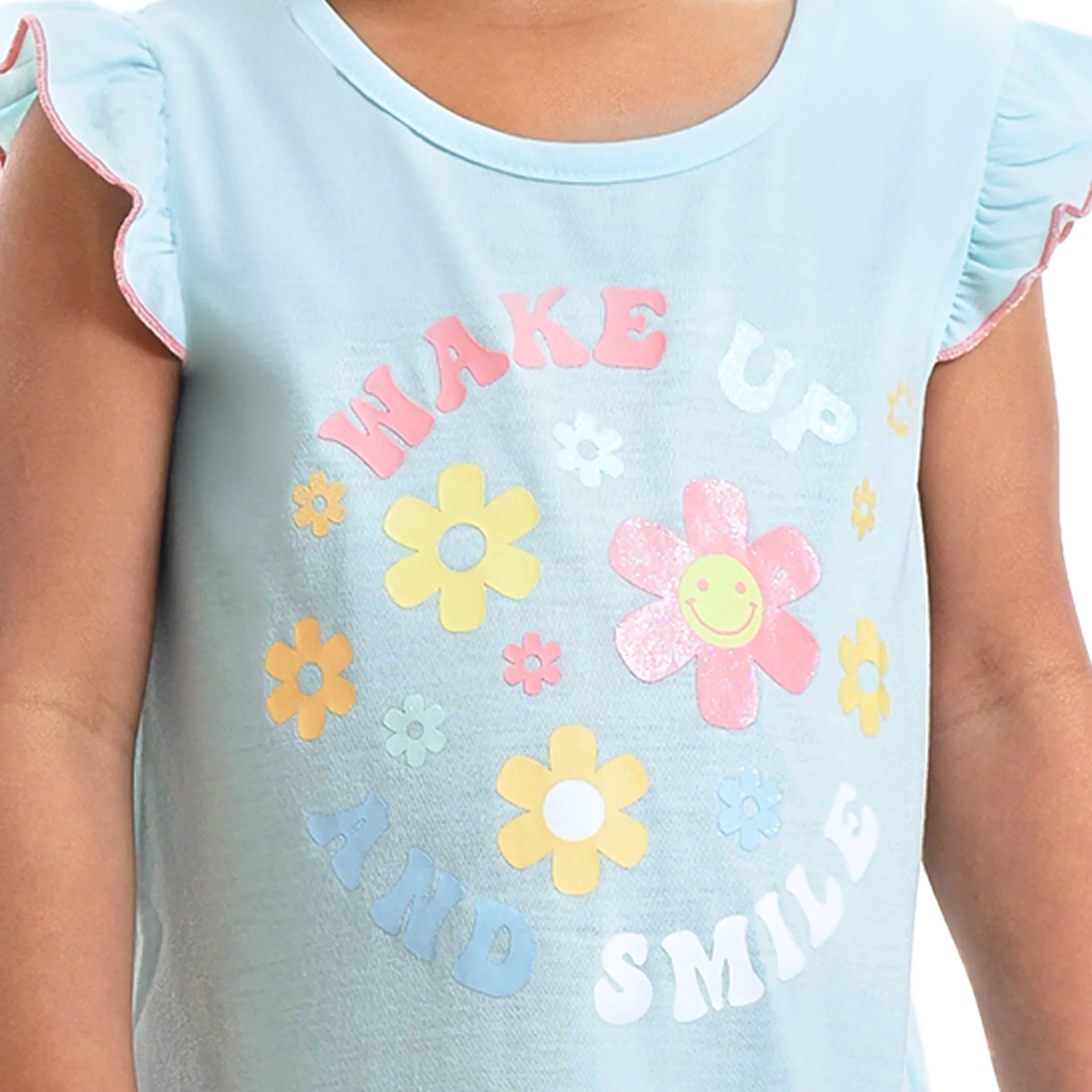 TODDLER GIRL FRILLY SLEEVE NIGHTSHIRT