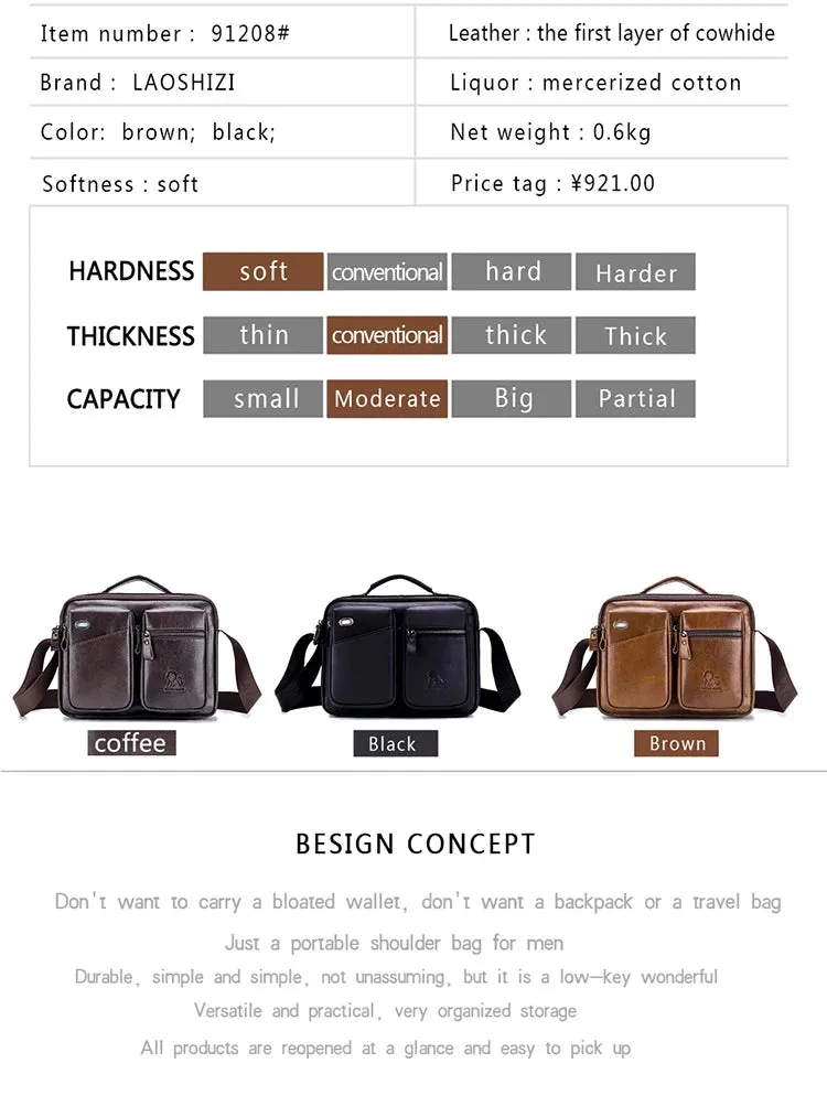 Top Crossbody Bag -Genuine Leather