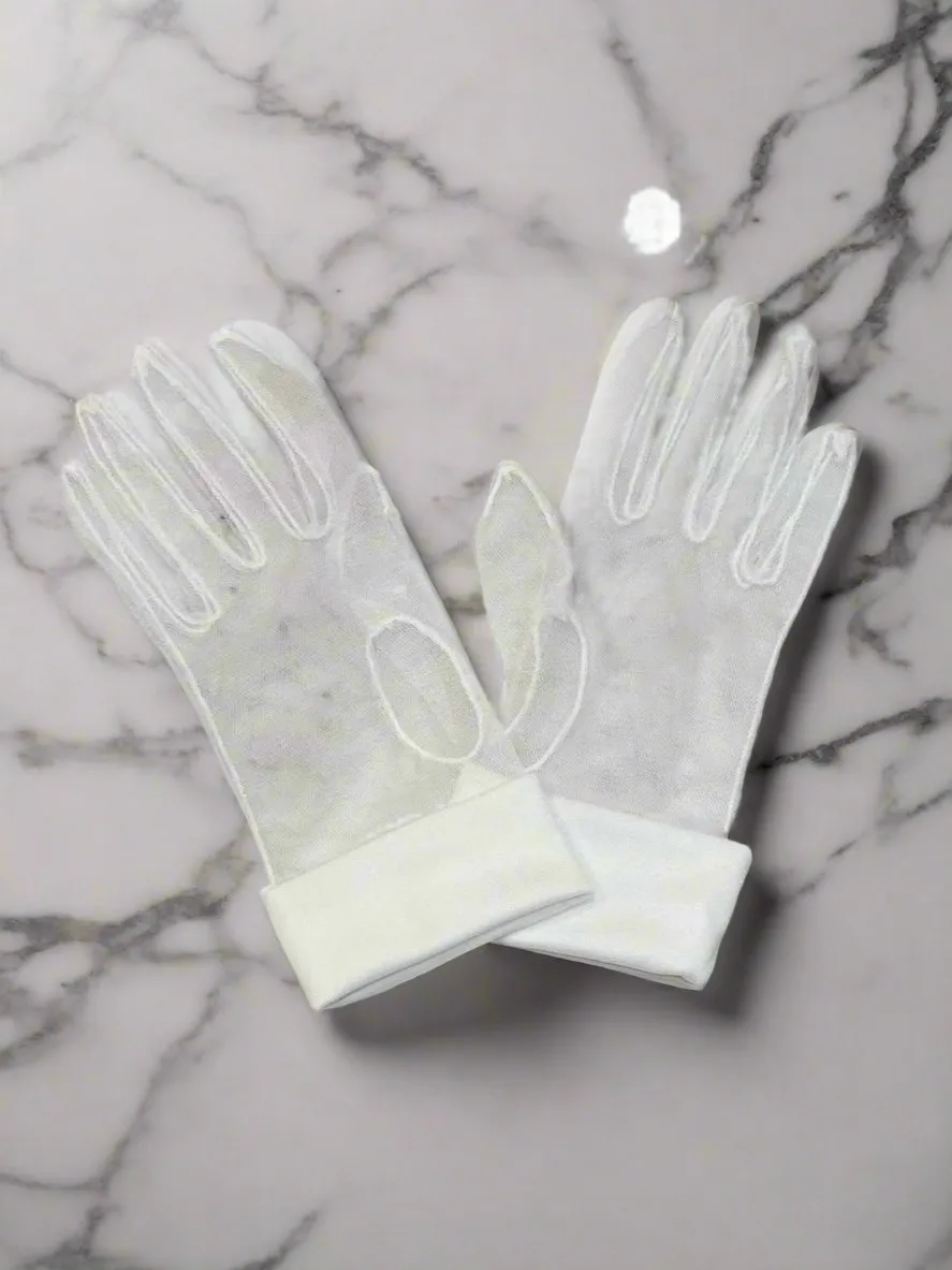 Tulle gloves with wrist cuff