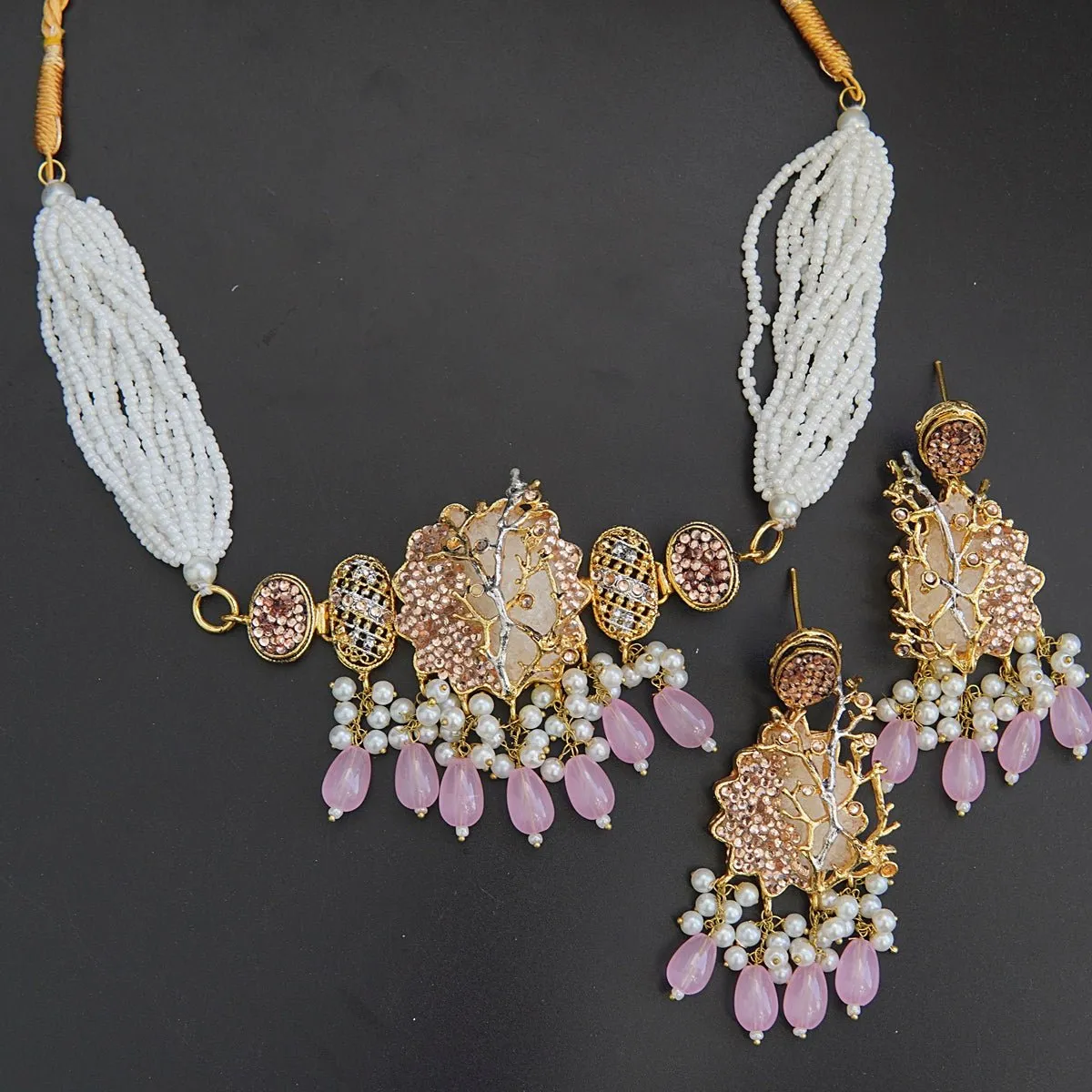 Turkish & Crush Stone Designer Choker Set