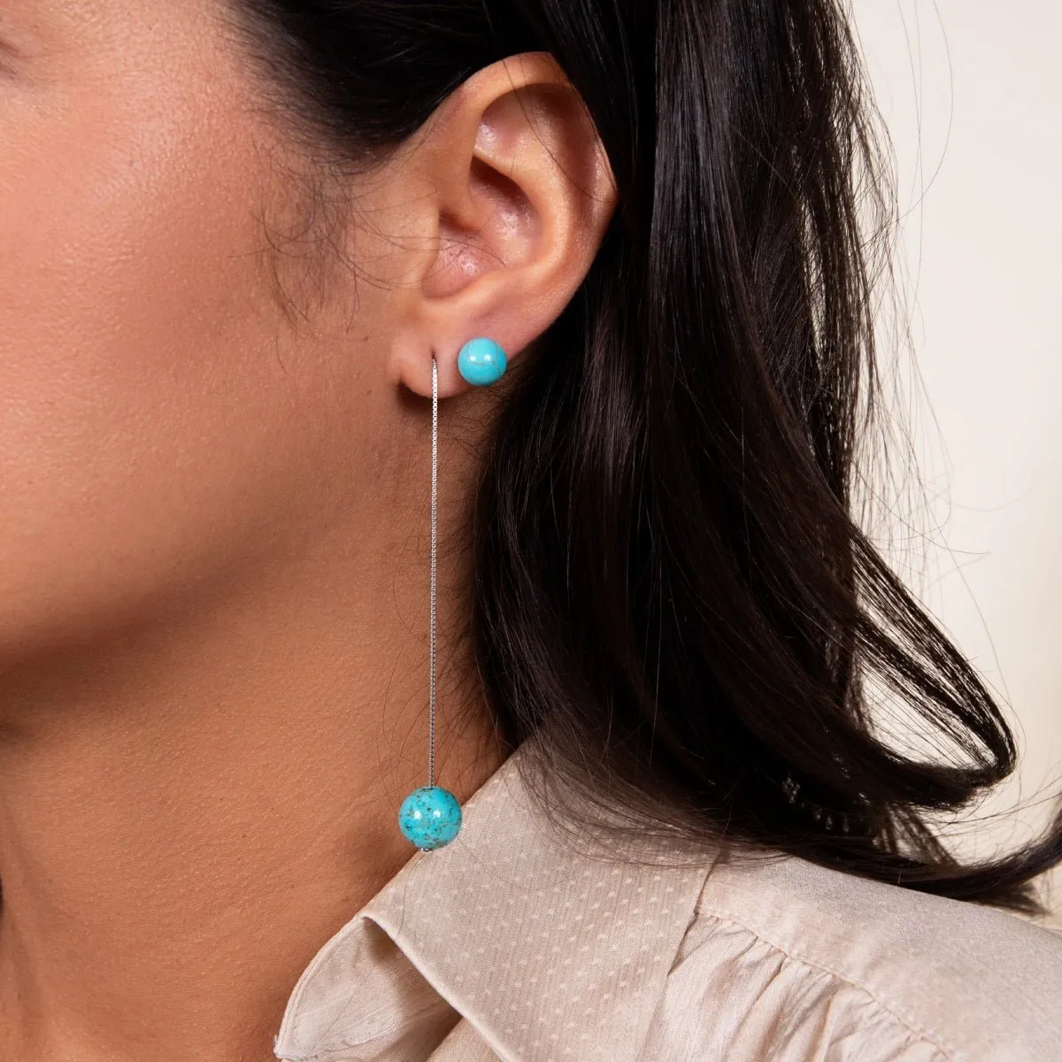 Turquoise | .925 Sterling Silver | Gemstone Stud Earrings