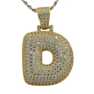 TVJD- Sterling Silver CZ Letter D Pendant