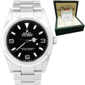 UNPOLISHED 2003 Rolex Explorer I Black Stainless Steel 114270 36mm Watch PAPERS