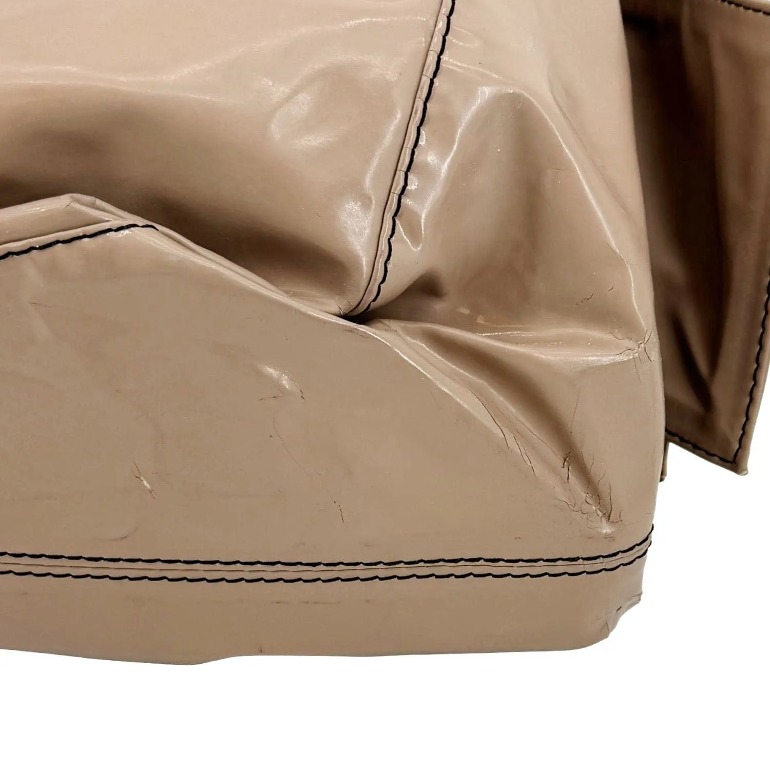 VALENTINO Nuage Bow Patent Leather Tote Bag Nude