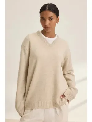 Velvet with Cleo Wade - Stevie sweater in oatmeal