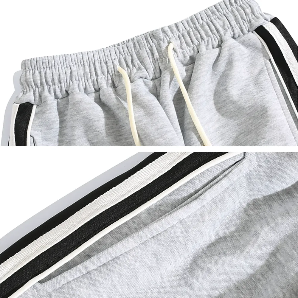 Versatile Contrast Color Straight Leg Sweatpants