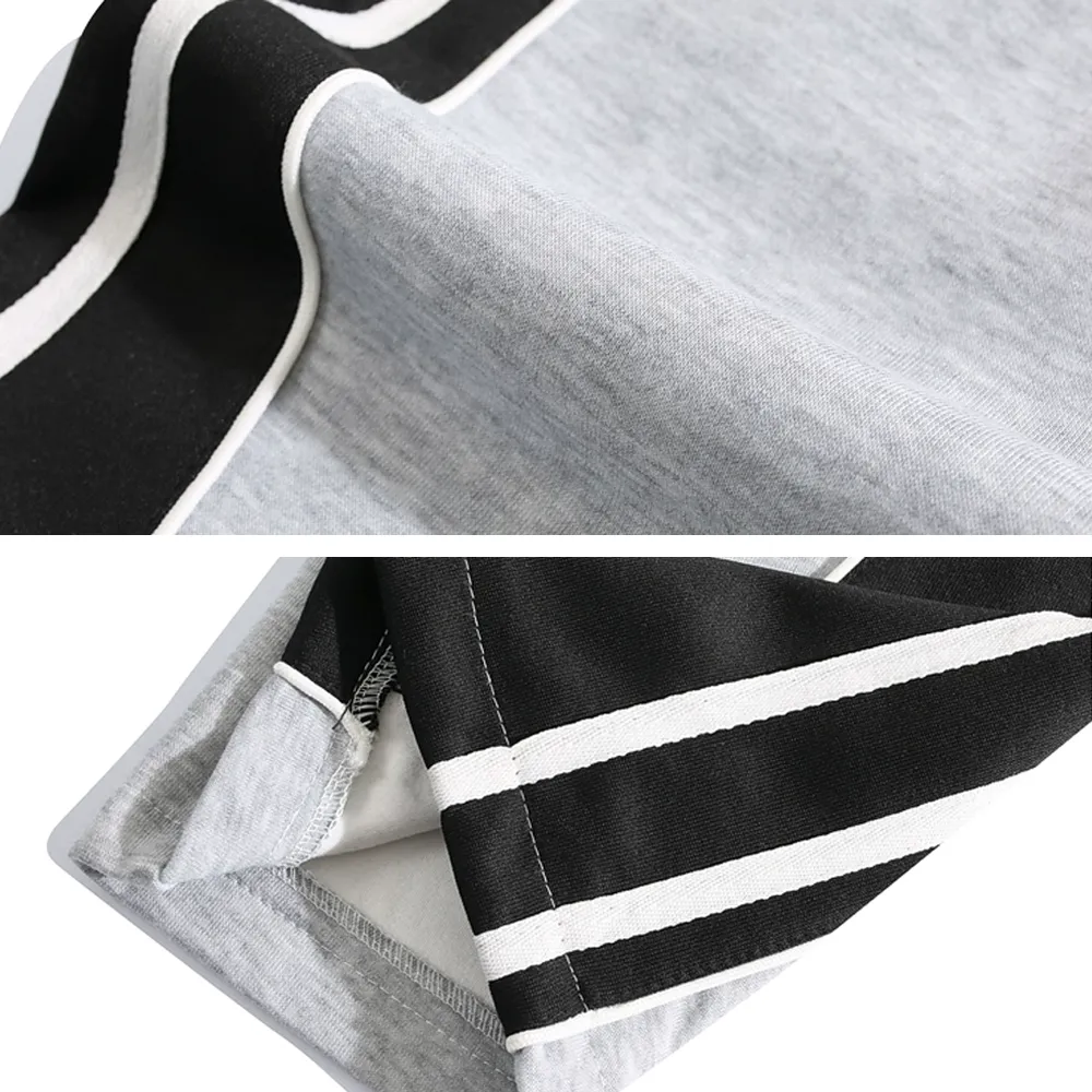 Versatile Contrast Color Straight Leg Sweatpants