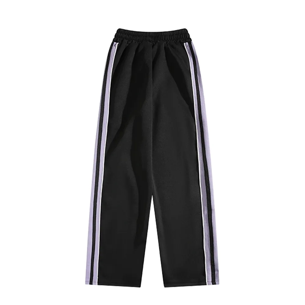 Versatile Contrast Color Straight Leg Sweatpants