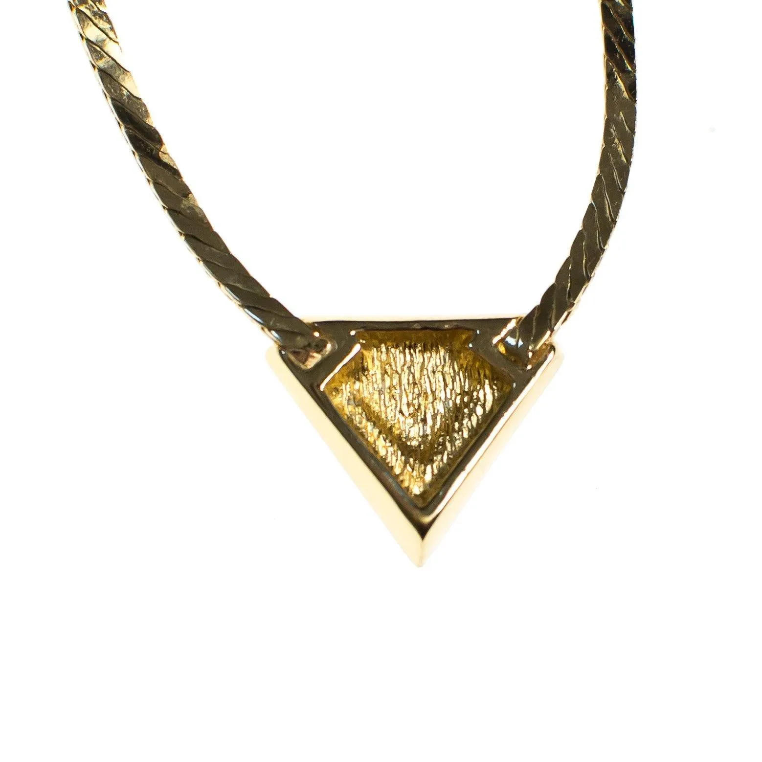 Vintage 1980s Christian Dior Modernist Black Geometric Pendant with Diamante Crystals