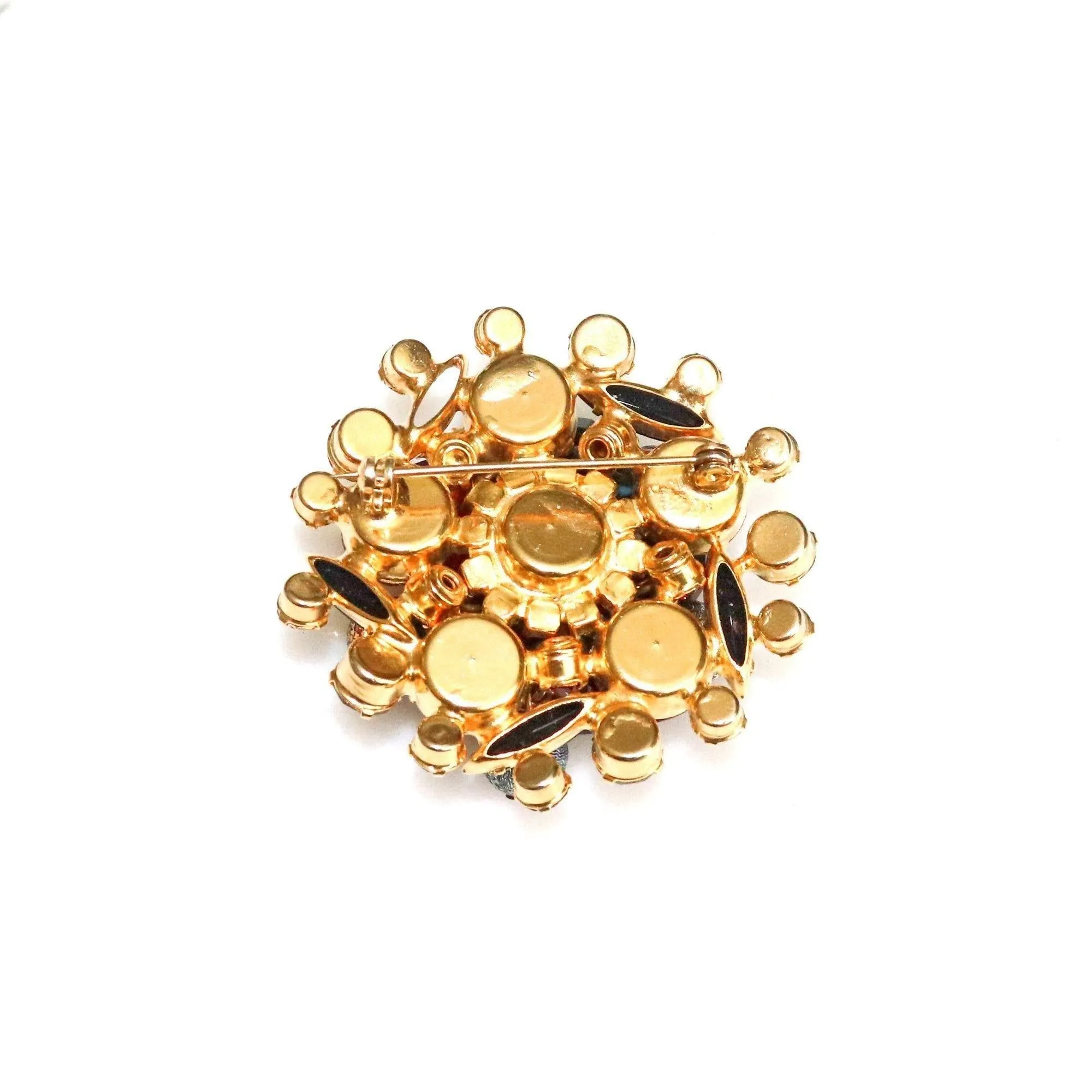 Vintage Juliana Red, Jet, Aurora Borealis Cha Cha Brooch