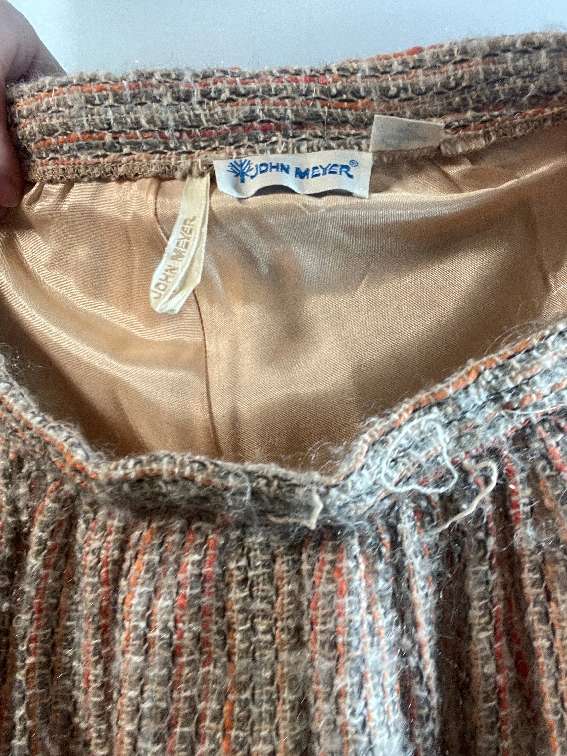 VTG 70s Tweed Nubby Long Skirt by John Meyer