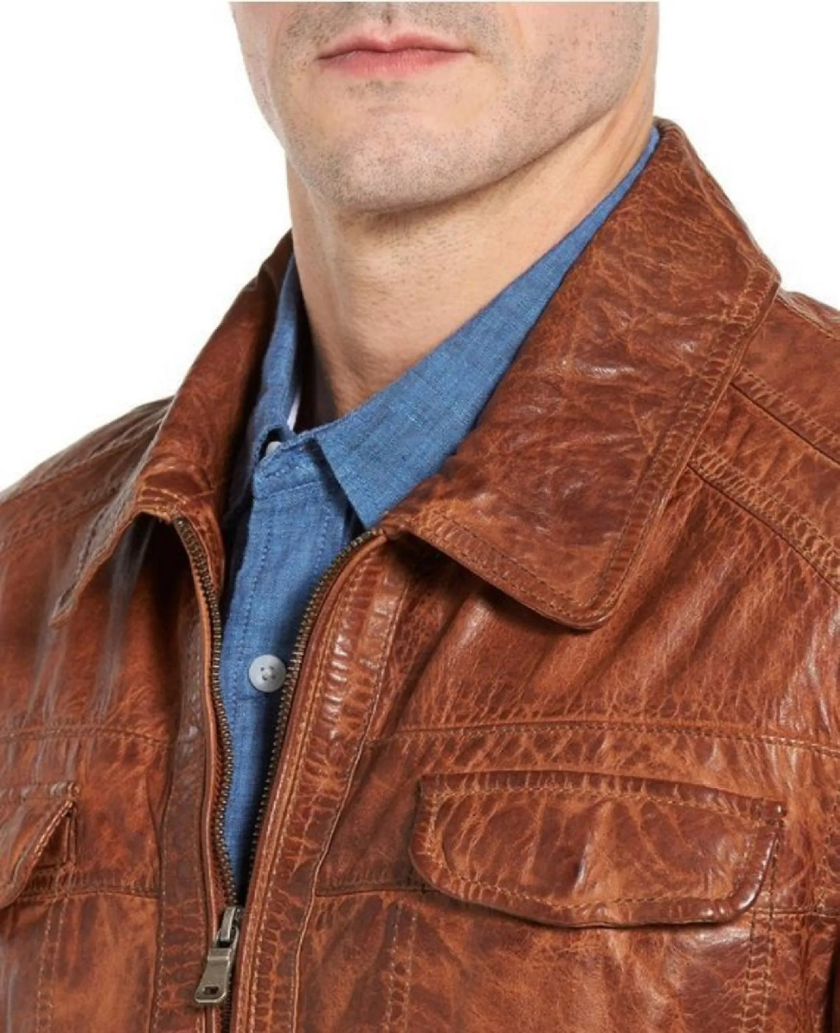 WASHED LAMB LEATHER JACKET