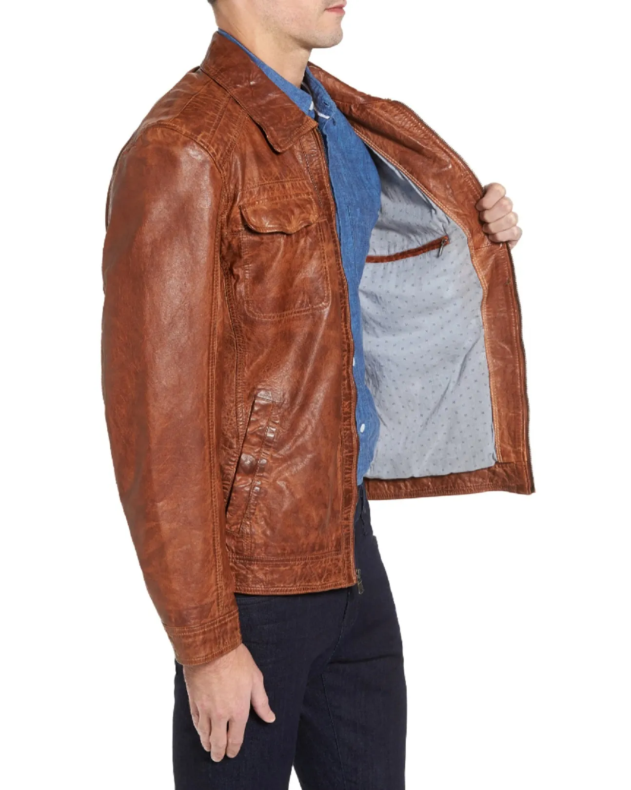 WASHED LAMB LEATHER JACKET