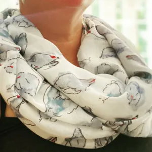 Watercolor Hen Print Scarf/Shawl