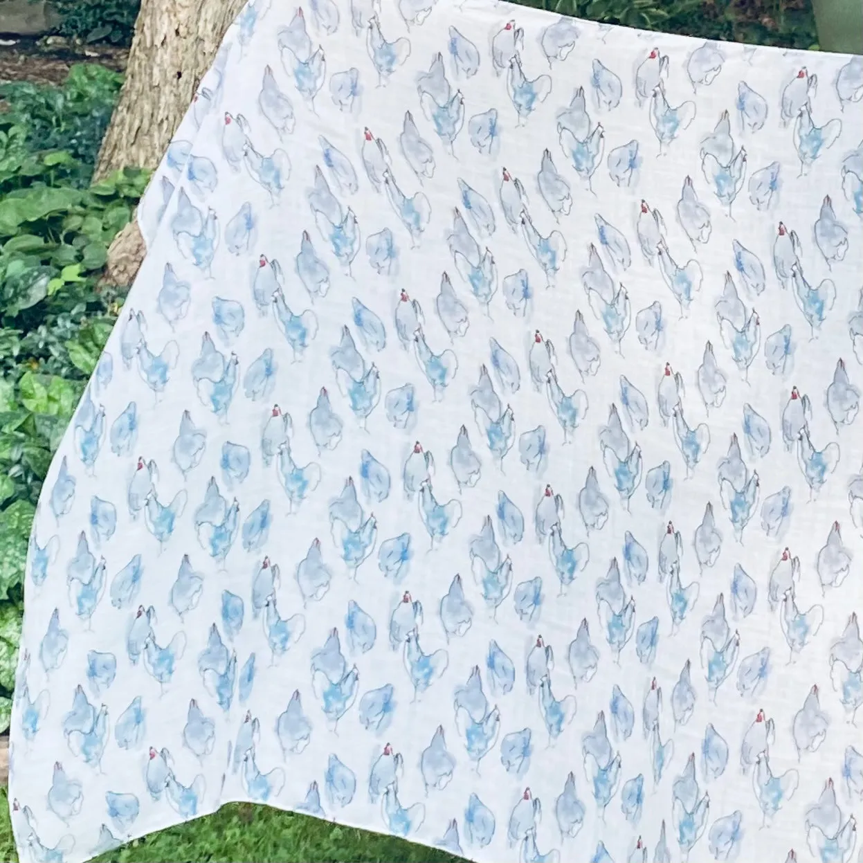 Watercolor Hen Print Scarf/Shawl