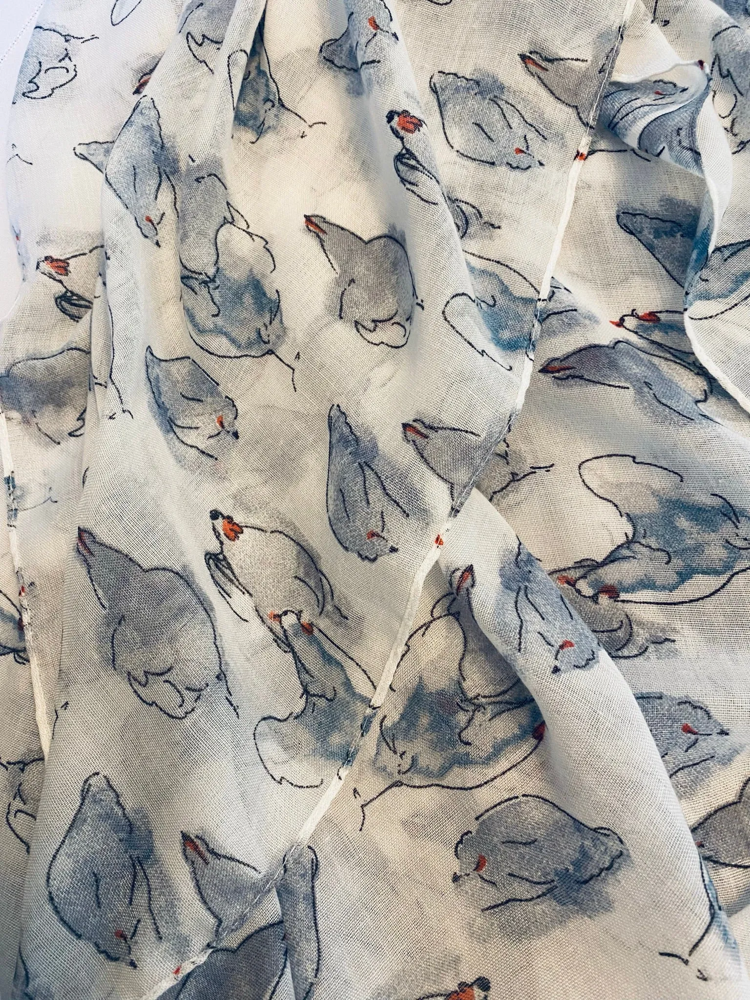 Watercolor Hen Print Scarf/Shawl