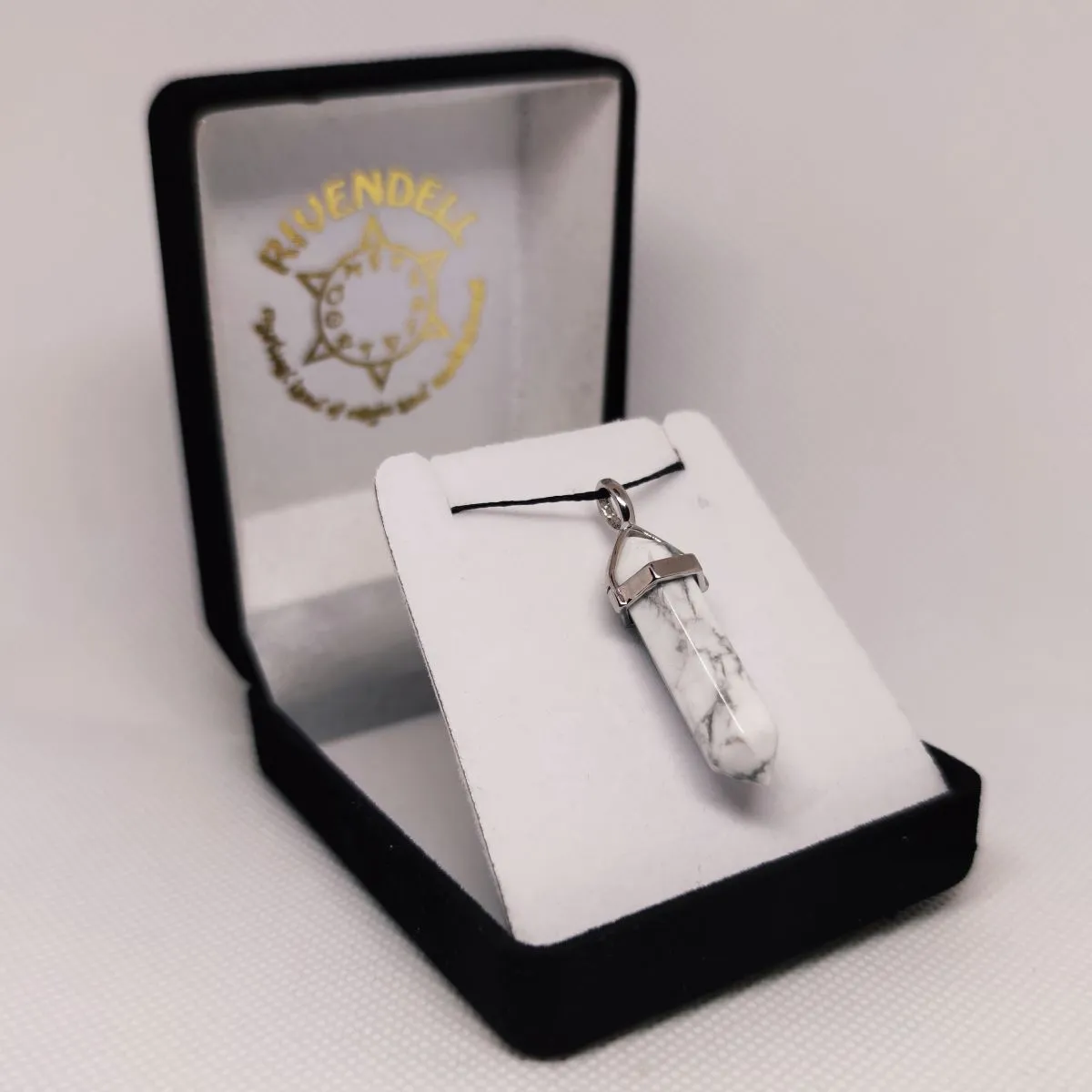 White Howlite Crystal Point Pendant