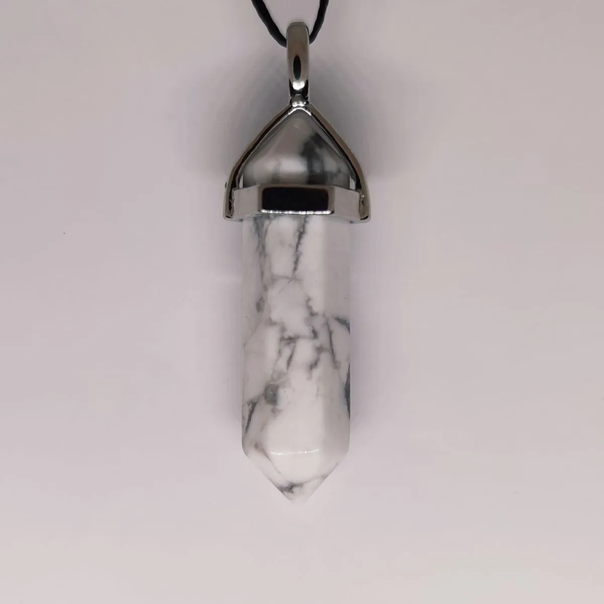 White Howlite Crystal Point Pendant