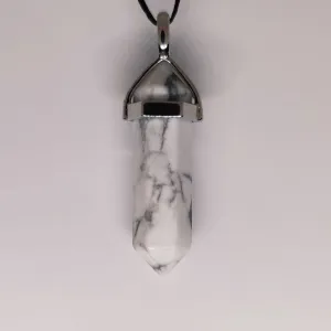 White Howlite Crystal Point Pendant
