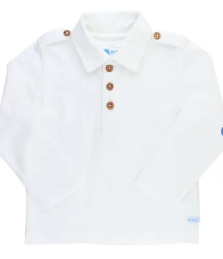 White Long Sleeve Polo